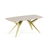 ESSTISCH AXIS - Kaschmir/Goldfarben, Holzwerkstoff/Metall (90/180/76cm) - Meblini