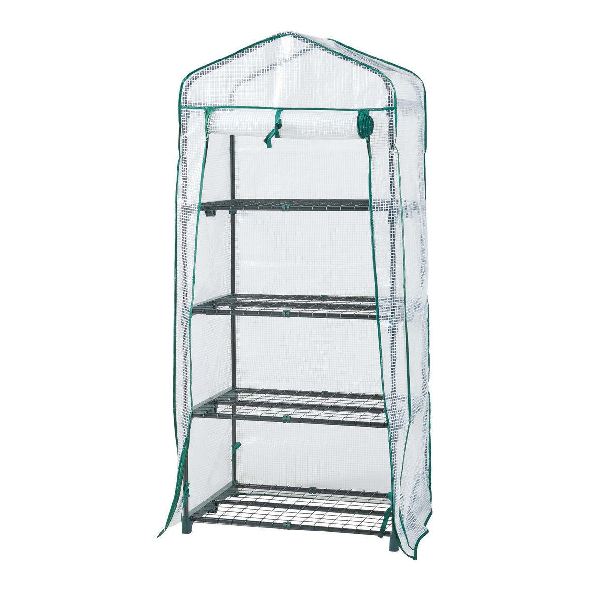 GEWÄCHSHAUS Chaam - Weiß, Metall (69/158/49cm) - [en.casa]