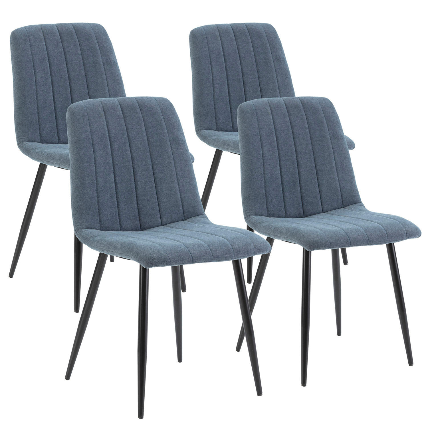 SET de 4 scaune Sagi din tesatura albastra