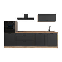 KUCHYNKA R-Line, Antracitový vidiecky dom/Dub Goldkraft, 280 cm Goldkraft tammi työtaso - farba duba/antracitová, kompozitné drevo (280/143/60cm) - Vicco