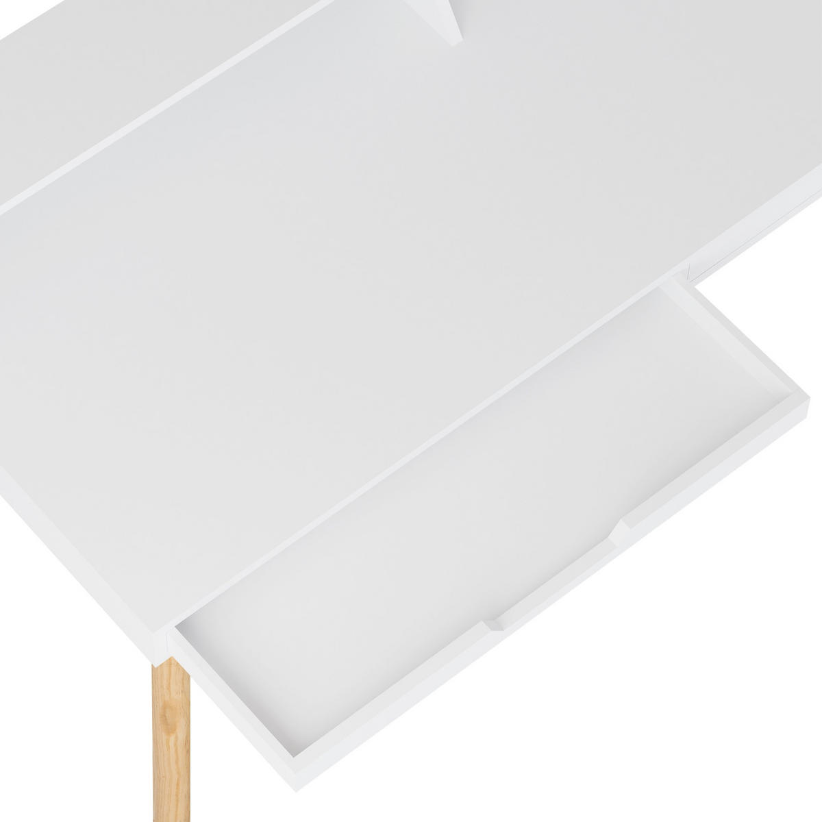 SCHREIBTISCH 140/60/85 cm Holz Weiß - Eukalyptusholzfarben/Weiß, Holz (60/140/85cm) - CLP