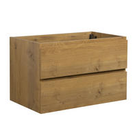 WASCHBECKENUNTERSCHRANK Angela 2 Schubladen Eiche - 80 x 48 x 50 cm - Eichefarben, Holz (80/50/48cm) - Badplaats
