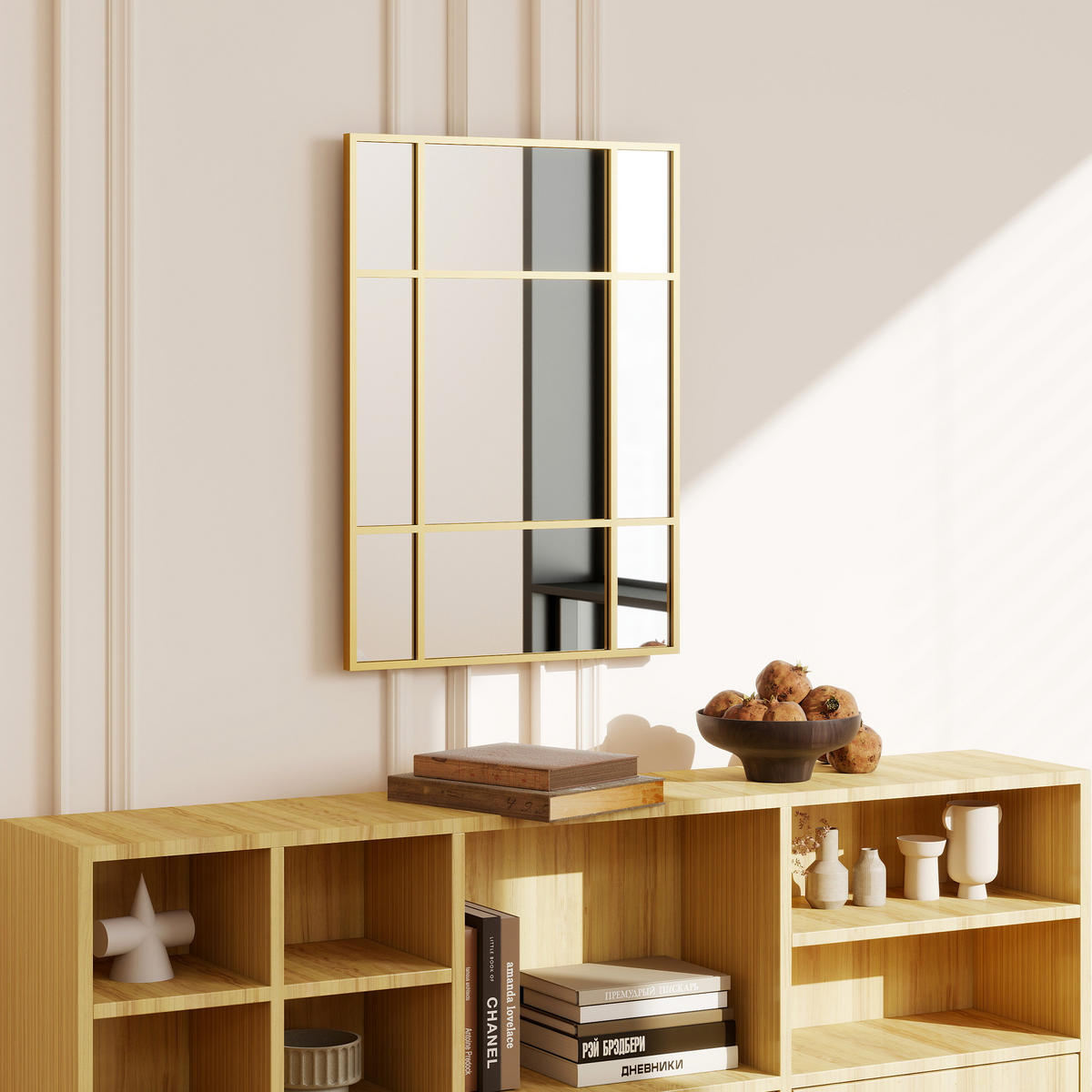 WANDSPIEGEL Glas Metall Gold - Goldfarben, Glas (2/70/50cm) - HOMCOM