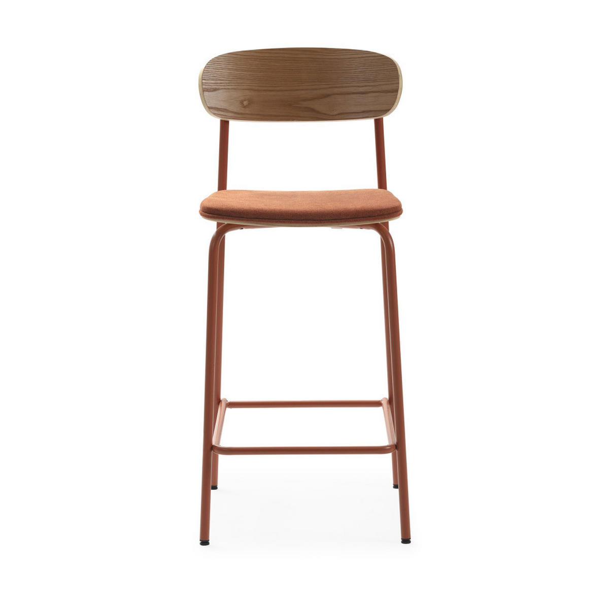 BARHOCKER (Set aus 2) aus Stoff mit schwarzen Metallbeinen - adriana 42/48/66 cm - Orange, Textil (48/66/42cm) - Drawer