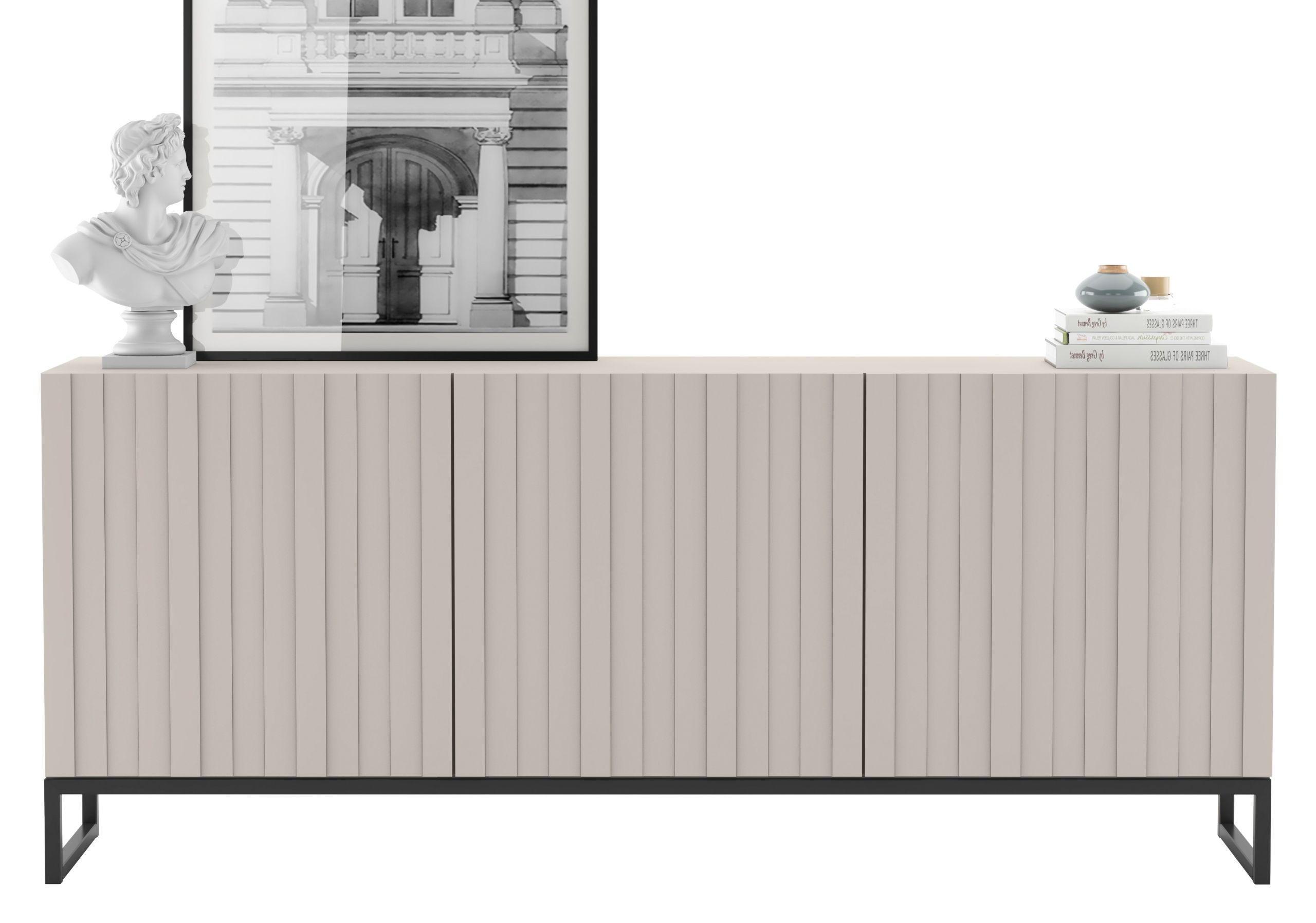 KOMMODE Elpis 3D Kaschmir Matt mit metallrahmen Glamour 168 cm - Kaschmir, Holzwerkstoff (168/72/36.5cm) - Meble Lindner