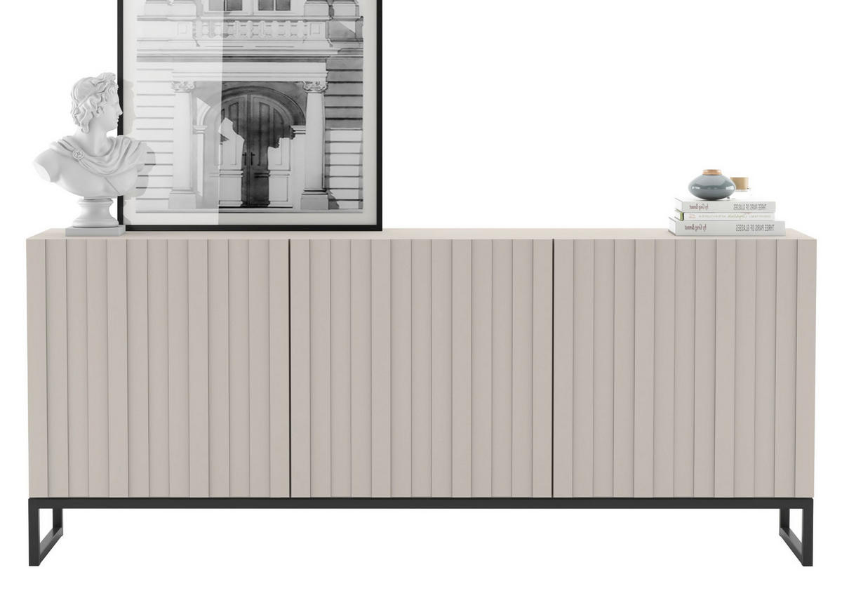 KOMMODE Elpis 3D Kaschmir Matt mit metallrahmen Glamour 168 cm - Kaschmir, Holzwerkstoff (168/72/36.5cm) - Meble Lindner