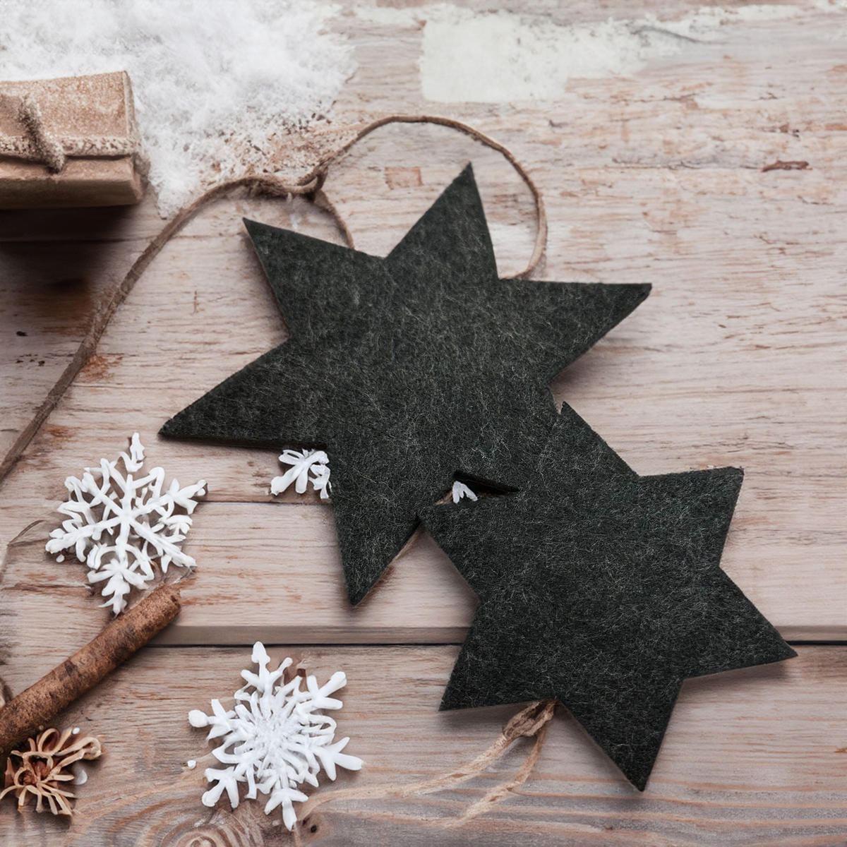 UNTERSETZER WEINACHTSSTERN 3er Set - Anthrazit, Textil (29/29cm) - Miqio Design