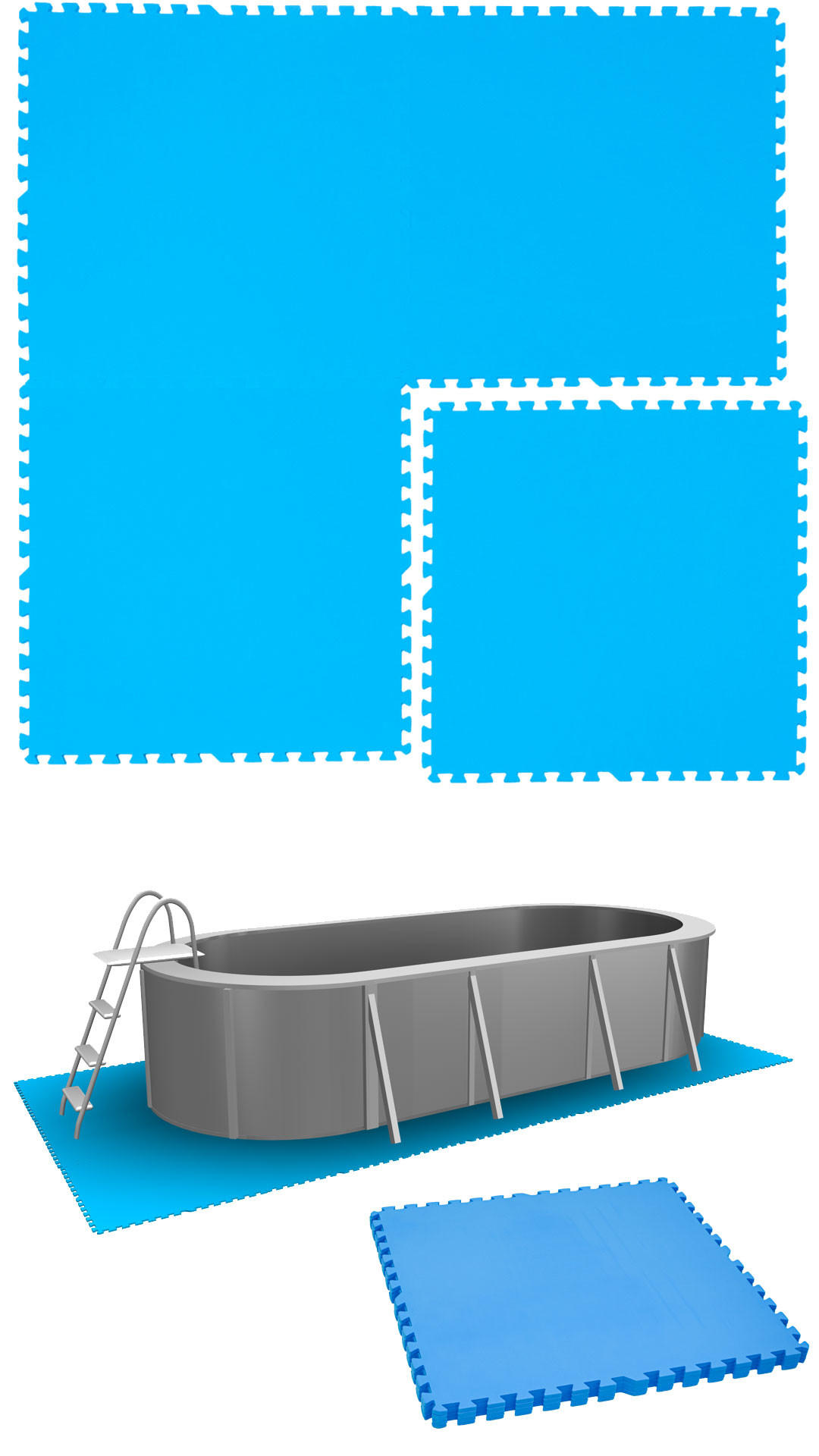 POOLMATTEN 2,6m² 4 EVA Matten 81 cm Blau - Blau, Kunststoff (81/81cm) - eyepower