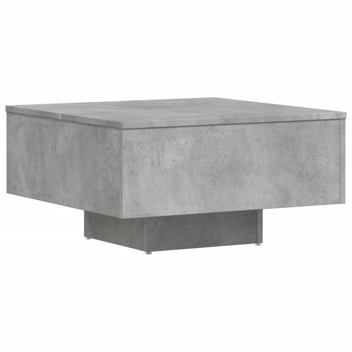 COUCHTISCH Betongrau 60x60x31,5 cm Holzwerkstoff - Hellgrau, Holzwerkstoff (60/60/31.5cm) - furnicato
