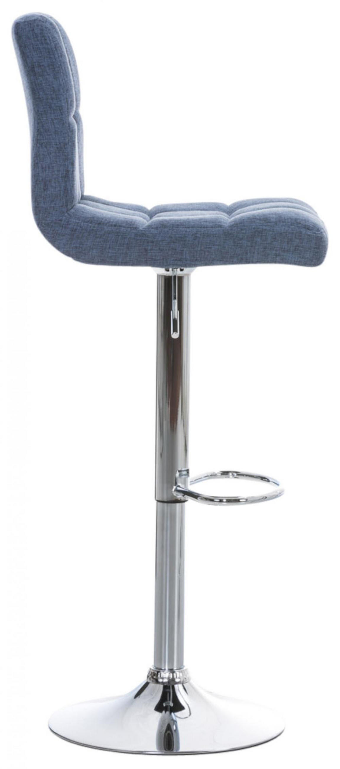 BARHOCKER 2er Set Stoff Blau - Chromfarben/Blau, Textil/Metall (46/94/47cm) - CLP