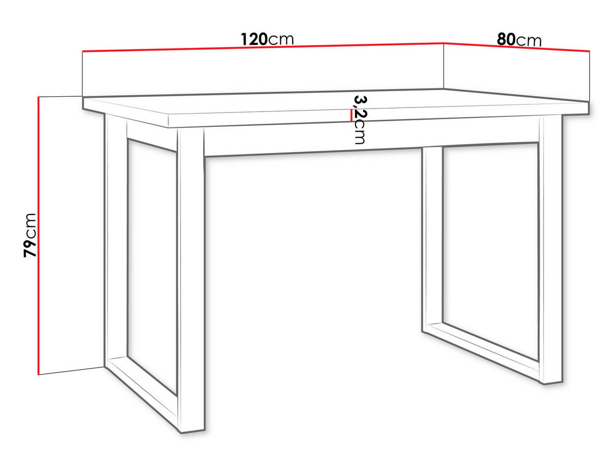 ESSTISCH Ikon III S - Eiche Wotan/Schwarz, Holzwerkstoff/Metall (80/120/79cm) - MIRJAN24