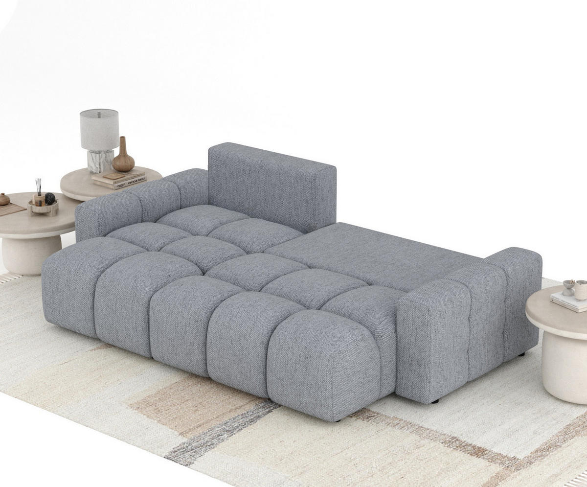 ECKSOFA MIT SCHLAFFUNKTION Ucci Grau Webstoff - Schwarz/Grau, Holz/Holzwerkstoff (233/142cm) - Maison de Reve