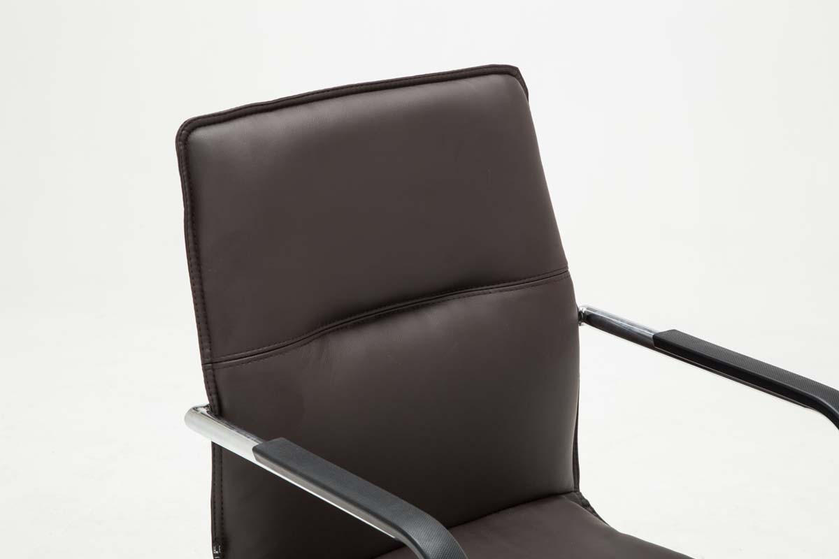 BESUCHERSTUHL 2er-Set SEATTLE 92x56x60 cm Braun Kunstleder - Braun, Leder/Metall (56/92/60cm) - DELUKE