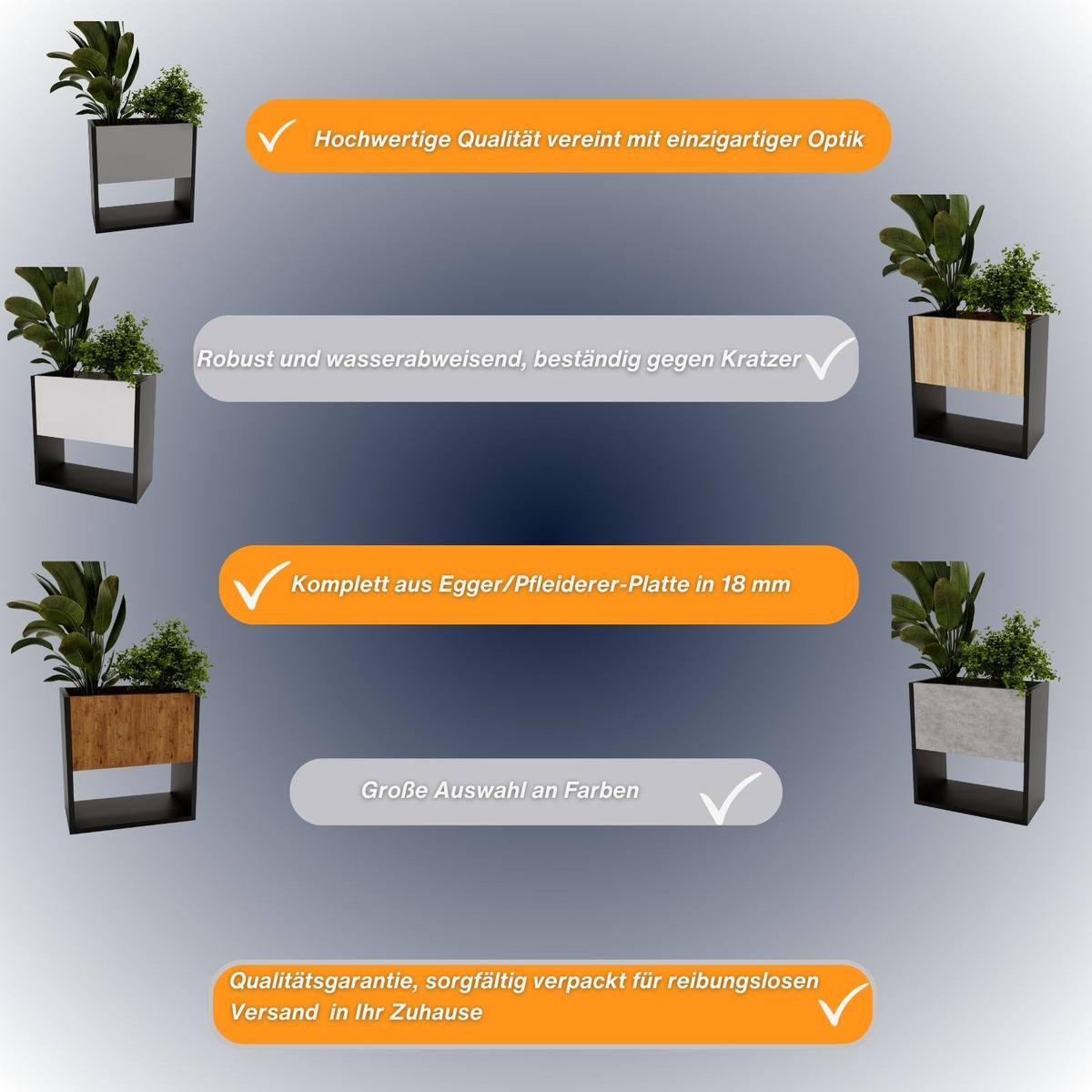 BLUMENKASTEN - Weiß, Holzwerkstoff (46195/45/44cm) - RAUMHIRSCH FURNITURE