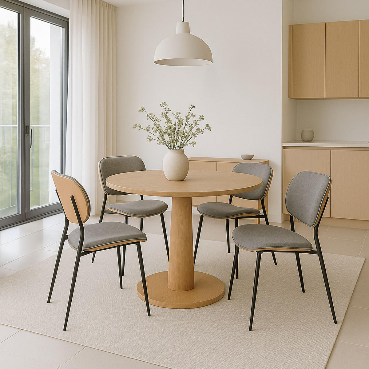 ESSZIMMERSTUHL Beige, Hellgrau - Beige/Hellgrau, Textil (51/80/55cm) - MCW