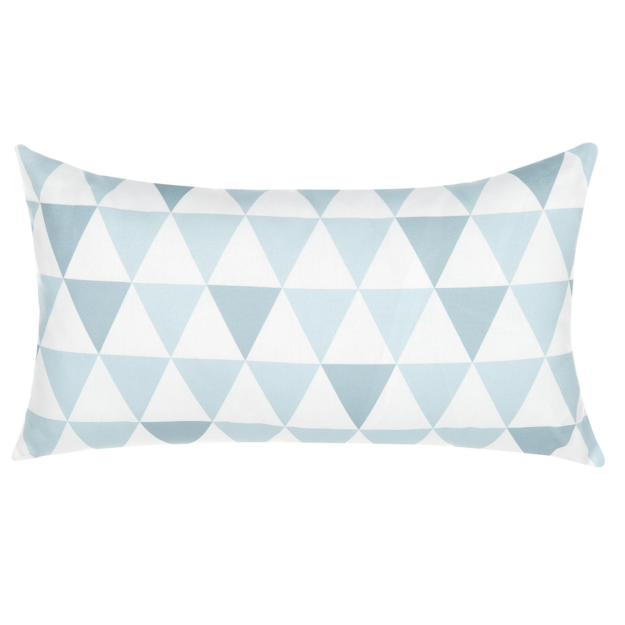 GARTENKISSEN 2er-Set Dreiecke blau/weiss 40/70 cm Trifos - Hellblau, Textil (40/70cm) - Beliani