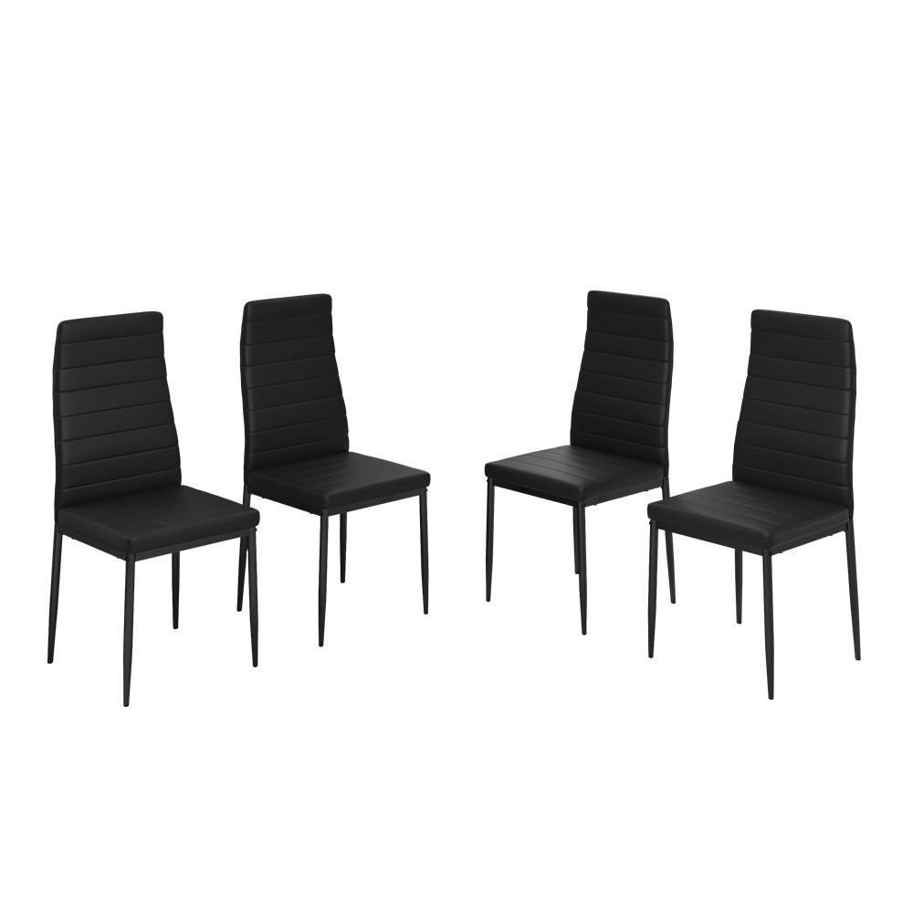 ESSZIMMERSTUHL Grand Schwarz 42.5 x 48 cm 4er Set - Schwarz, Kunststoff (42.5/96/48cm) - Vicco