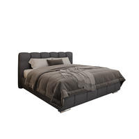 POLSTERBETT ZAIRA 180 x 200 cm mit Bettkasten und Lattenrost, 7-Zonen-Taschenfederkernmatratze CIRA (24 cm) – Schwarz - Schwarz, Holz (180/200cm) - Panda Möbel