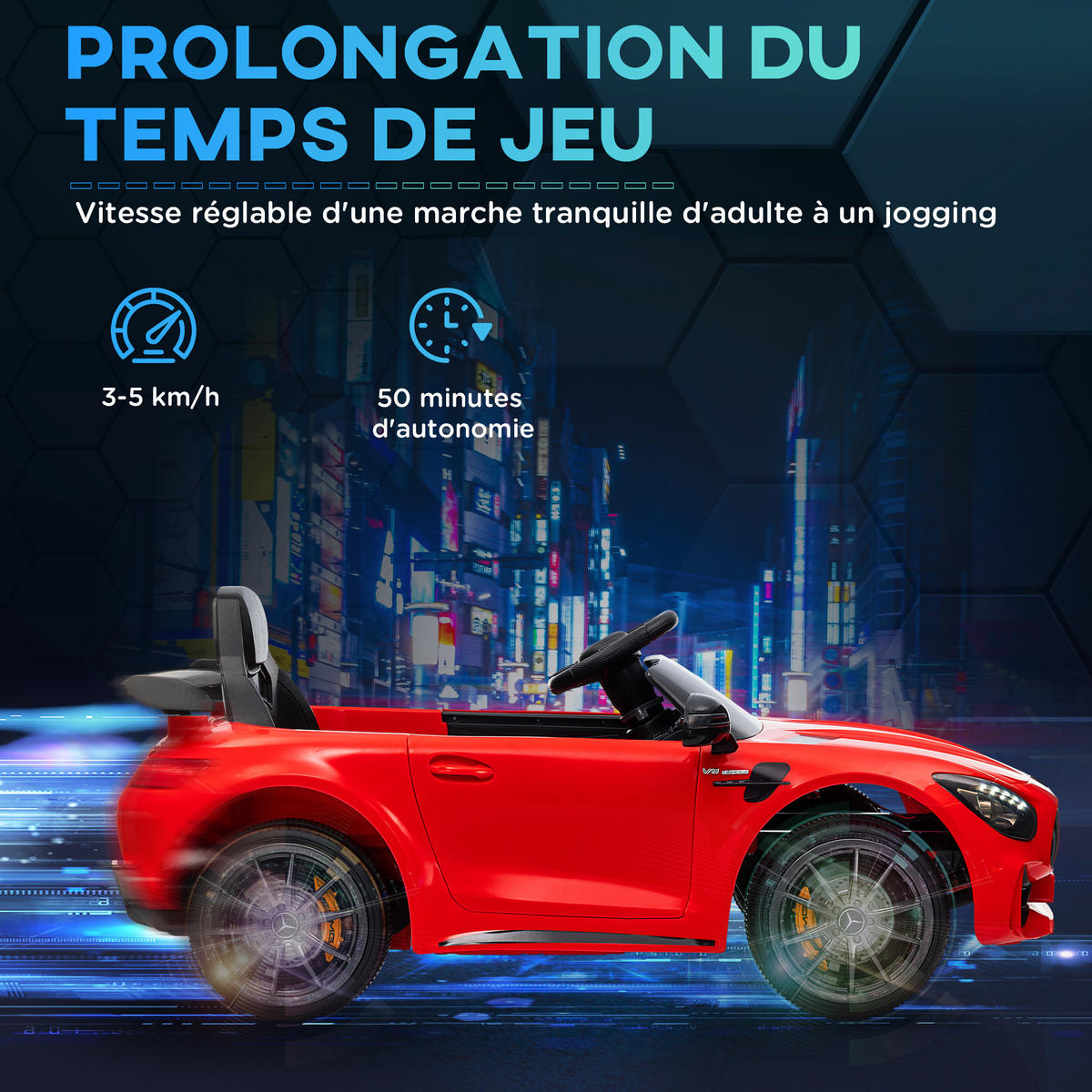 ELEKTRO-KINDERAUTO DE-13113 mit 2,4G Fernbedienung Rot - Rot, Metall (108/67/46cm) - ComfortXL