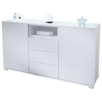 SIDEBOARD Skadu Weiß Hochglanz - Weiß Hochglanz, Holzwerkstoff (138.5/75.5/35cm) - Vladon