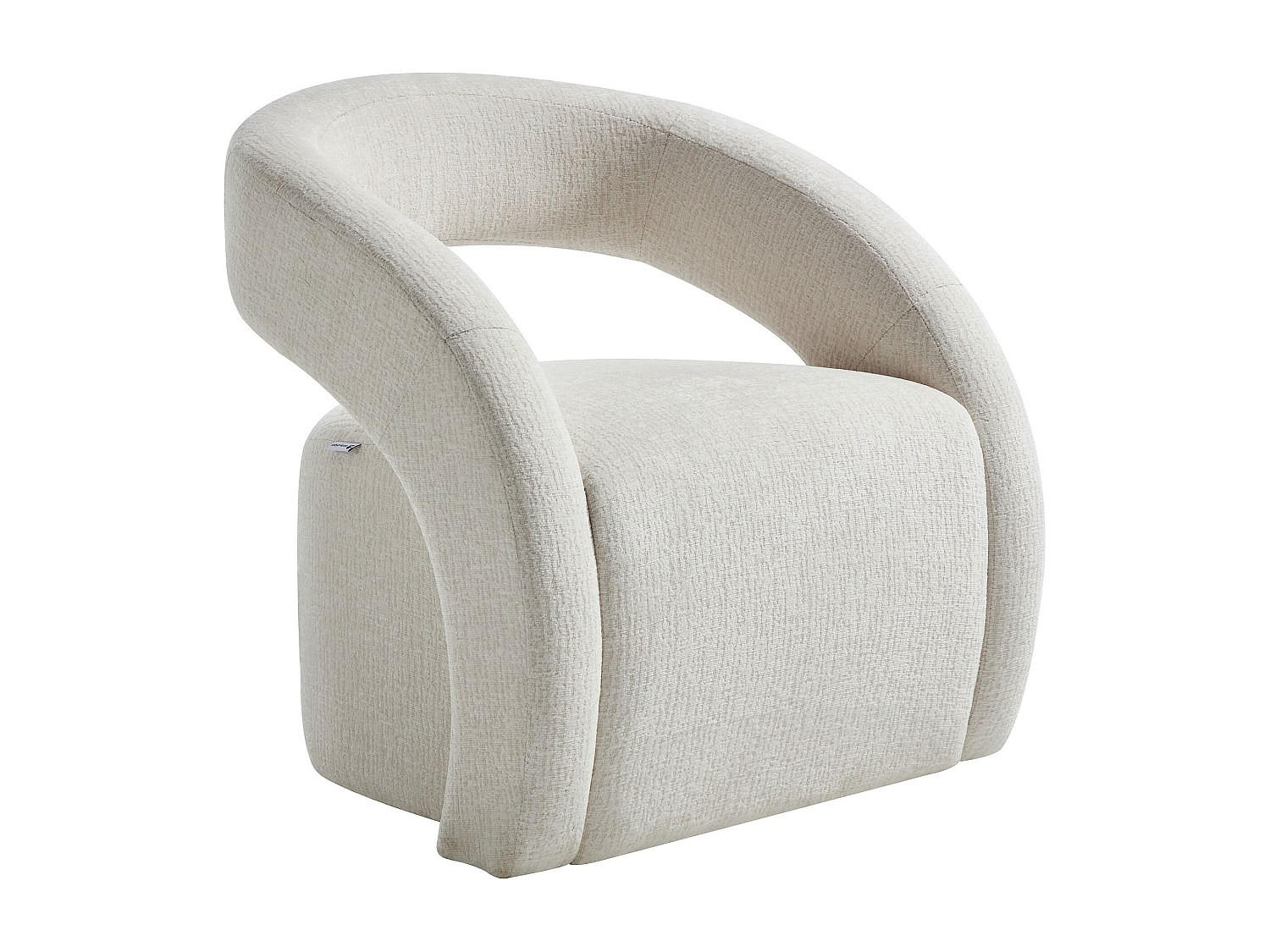 SESSEL - Chenille-Stoff - Beige - LUCIOTA - Beige, Textil (73.5/73.5/75cm) - Vente-Unique