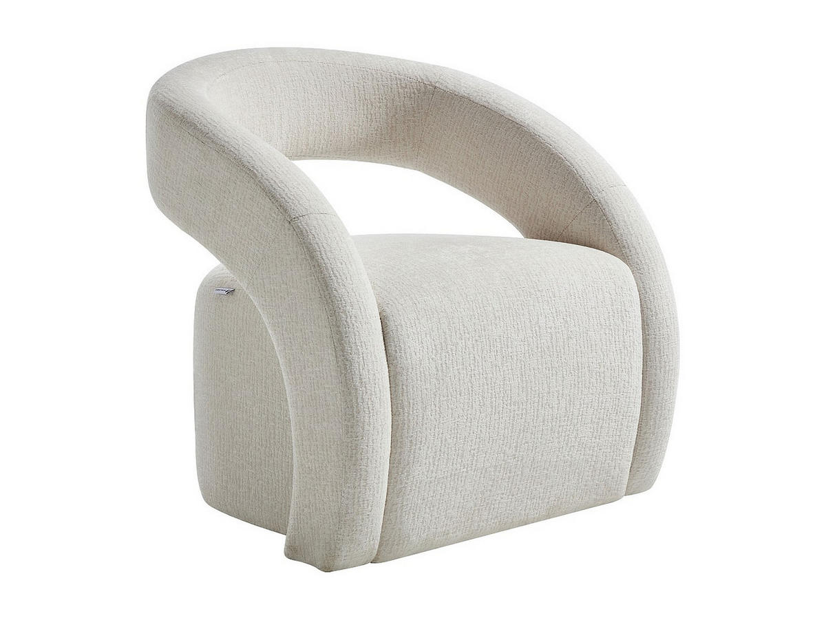 SESSEL - Chenille-Stoff - Beige - LUCIOTA - Beige, Textil (73.5/73.5/75cm) - Vente-Unique