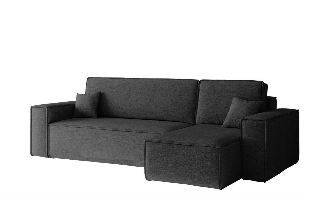 ECKSOFA, Best L-Form, Stoff Neve, Dunkelgrau, Rechts - Dunkelgrau, Holz (244/142cm) - Kaiser Möbel