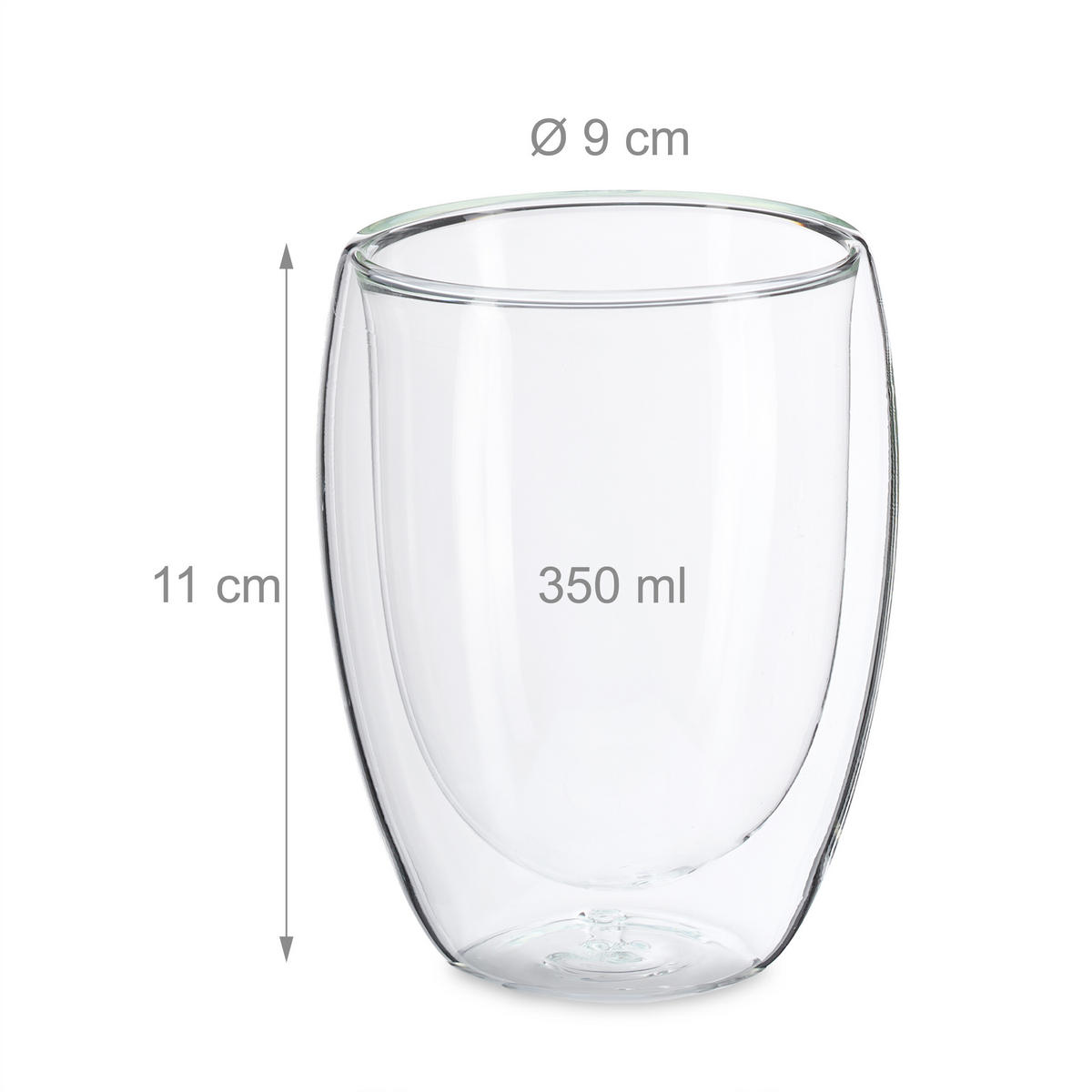 LATTE Macchiato Gläser - Transparent, Glas (9/11/9cm) - Relaxdays