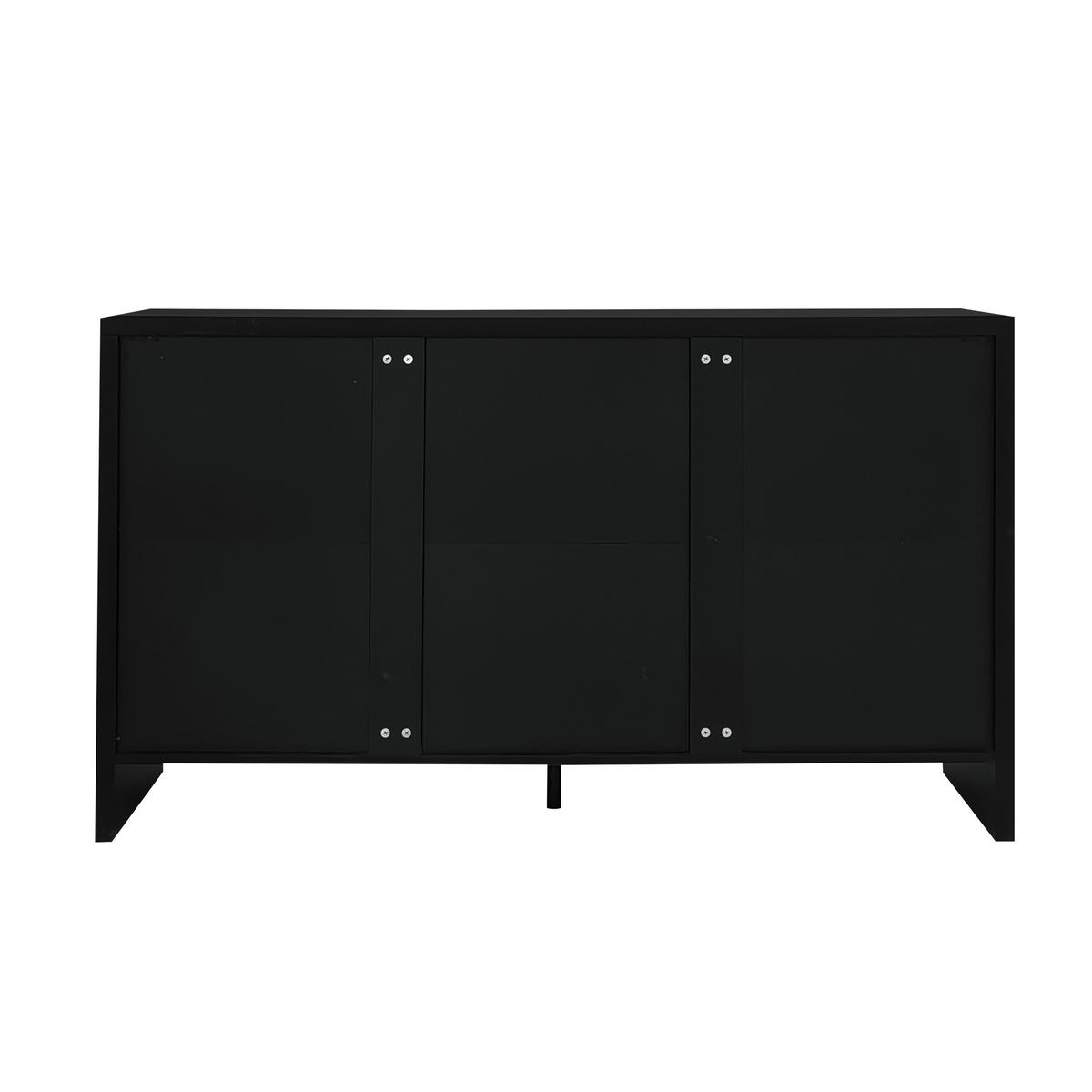 SIDEBOARD Schwarz Goldgriffe verstellbare Böden modern - Schwarz, Holzwerkstoff (38/80/140cm) - FLIEKS