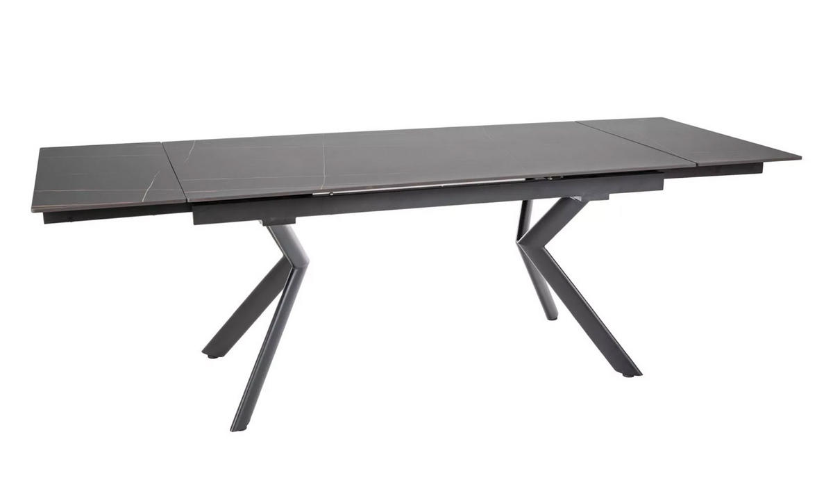 ESSTISCH Orton Schwarz Marmor / Schwarz Matt 160-240 / 90 / 75cm - Schwarz, Holz/Keramik (90/240/75cm) - Feldmann-Wohnen