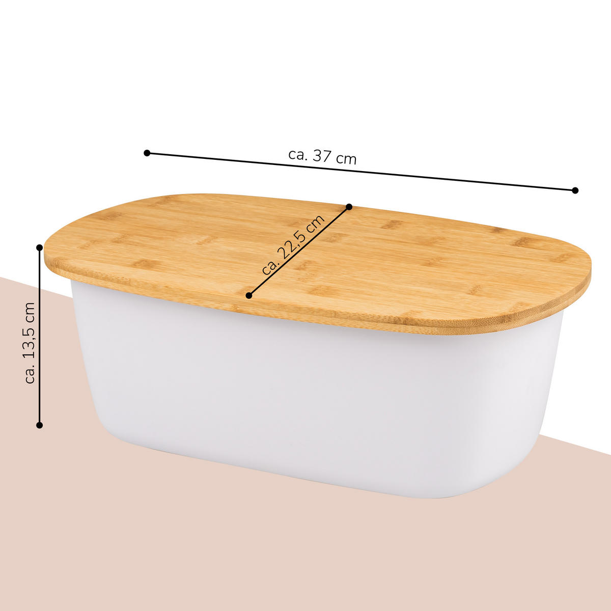 BROTKASTEN, weiß - Weiß, Kunststoff (22.5/13.5/37cm) - bremermann