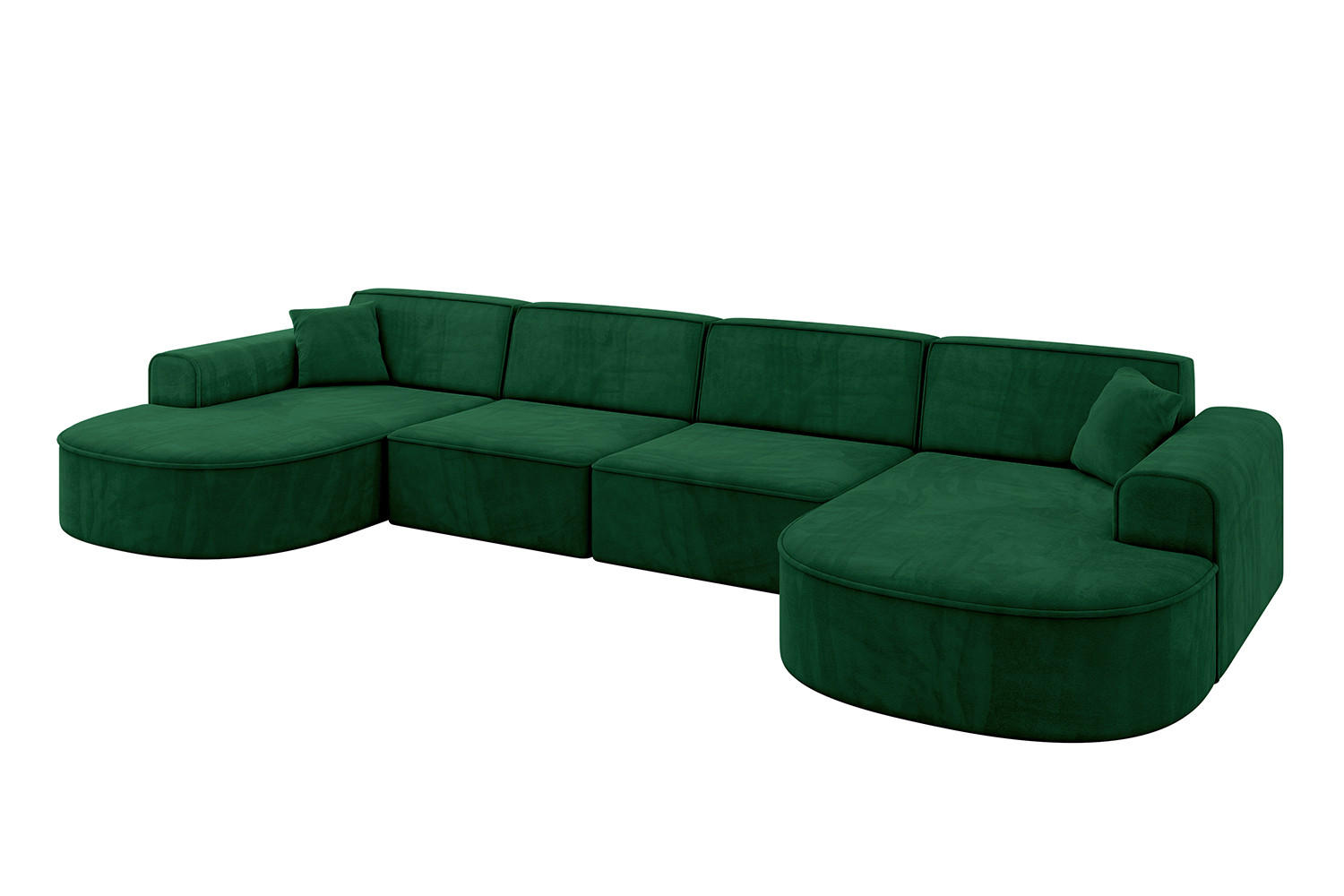ALTDECOR SEDACÍ SOUPRAVA MARI-U2 – 388 × 171 × 79 cm, tmavě zelený velur