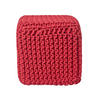 STRICK-POUF rot, Sitzwürfel 35/35/35 cm - Rot, Textil (35/35/35cm) - Homescapes