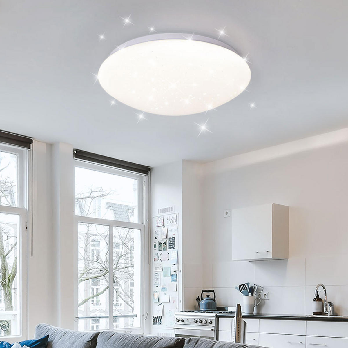 LED DECKENLEUCHTE Sternenhimmel Effekt Weiß - Weiß, Metall (33/10.2/10.2cm)