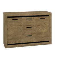 SIDEBOARD Baltica Lefkas Eiche / schwarz 138 / 43 / 94cm - Eichefarben/Schwarz, Holz/Holzwerkstoff (138/94/43cm) - Feldmann-Wohnen