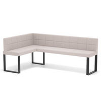 ECKBANK links SANA U Webstoff gesteppt, 128/168 cm Beige - Beige, Textil/Metall (128/168cm) - Idohome