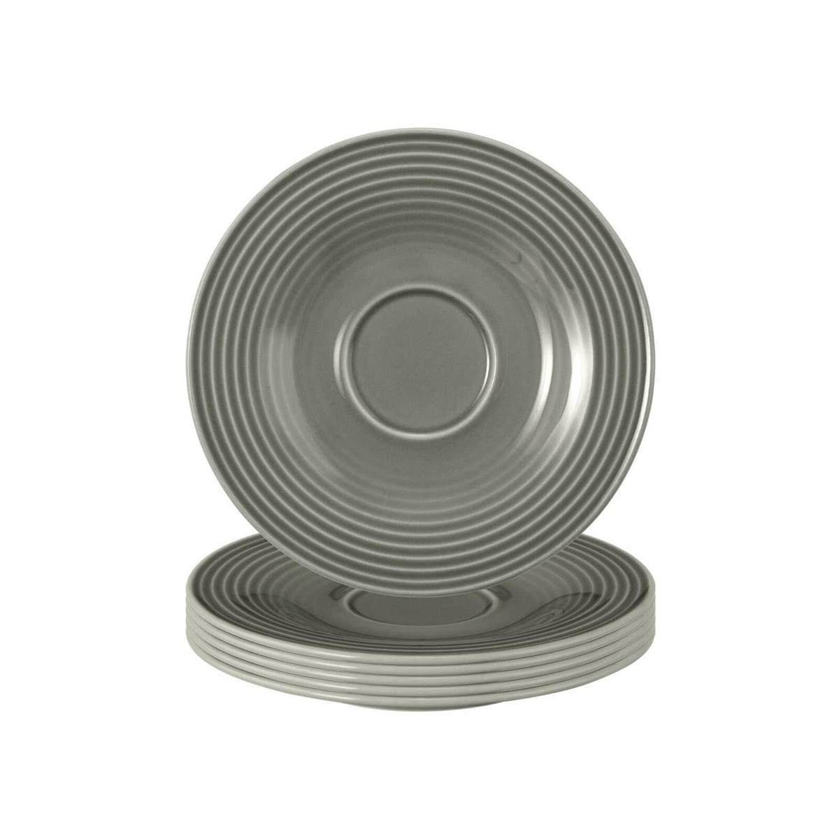 UNTERTASSEN Beat Color Glaze Perlgrau ø 13,7 cm 6er Set - Grau, Keramik (13.7cm) - Seltmann Weiden