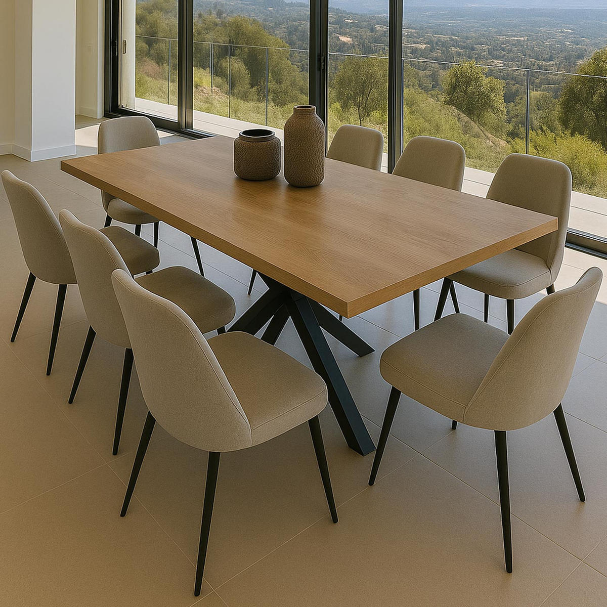 ESSZIMMERTISCH eckig Walnuss Dekor - Walnussfarben, Holzwerkstoff (90/180/76cm) - MCW