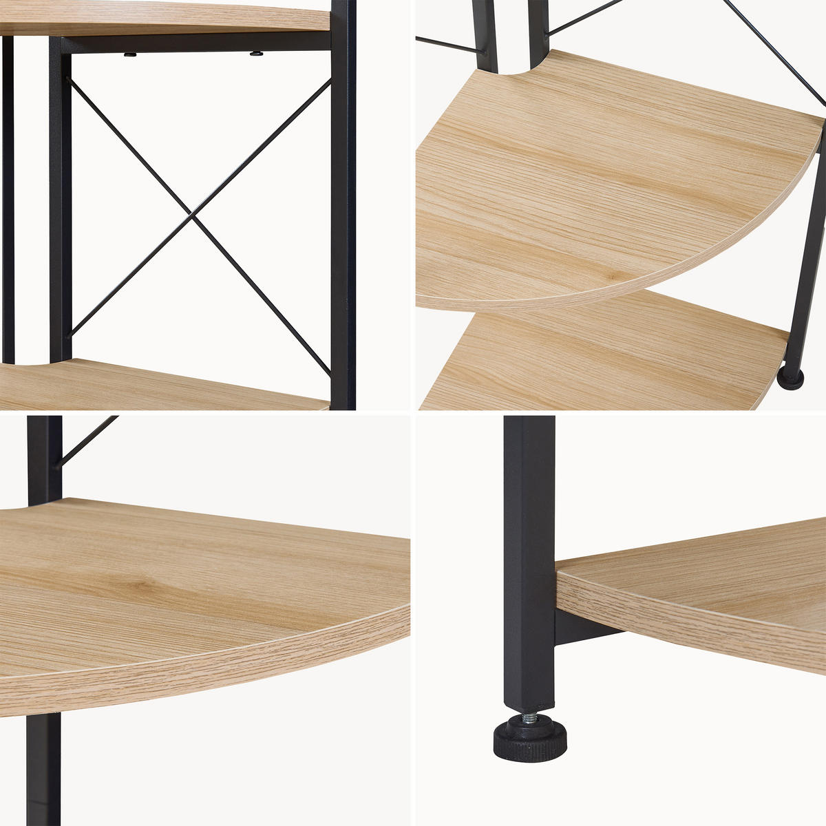 ECKREGAL Ulfborg - Schwarz/Braun, Holzwerkstoff/Metall (30/160/30cm) - [en.casa]