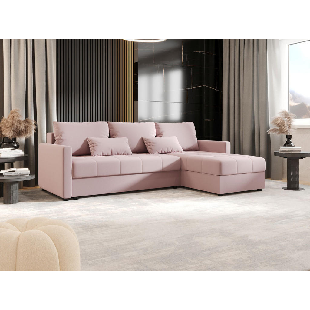 Thumbnail - Bedante Ecksofa, Rosa, Textil, 220x143 cm, Wohnzimmer, Sofas & Couches, Wohnlandschaften, Ecksofas