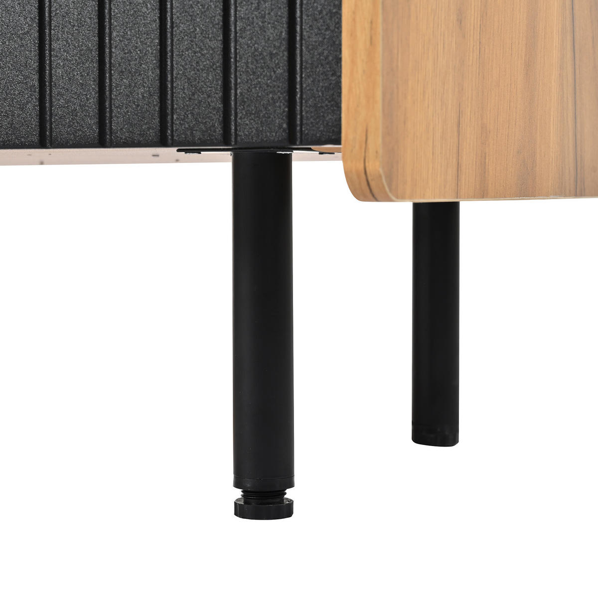TV SCHRANK mit Drei Türen und Zwei Offenen Fächern - Schwarz/Braun, Holzwerkstoff (38/57/160cm) - Urban Meuble