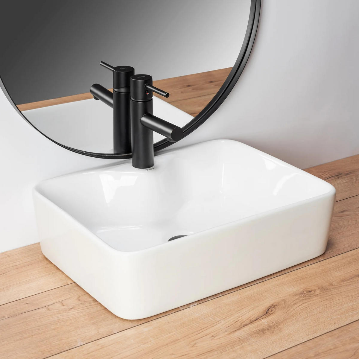 AUFSATZWASCHBECKEN Rea Kelly - Weiß, Keramik (38/13.5/49cm) - REA