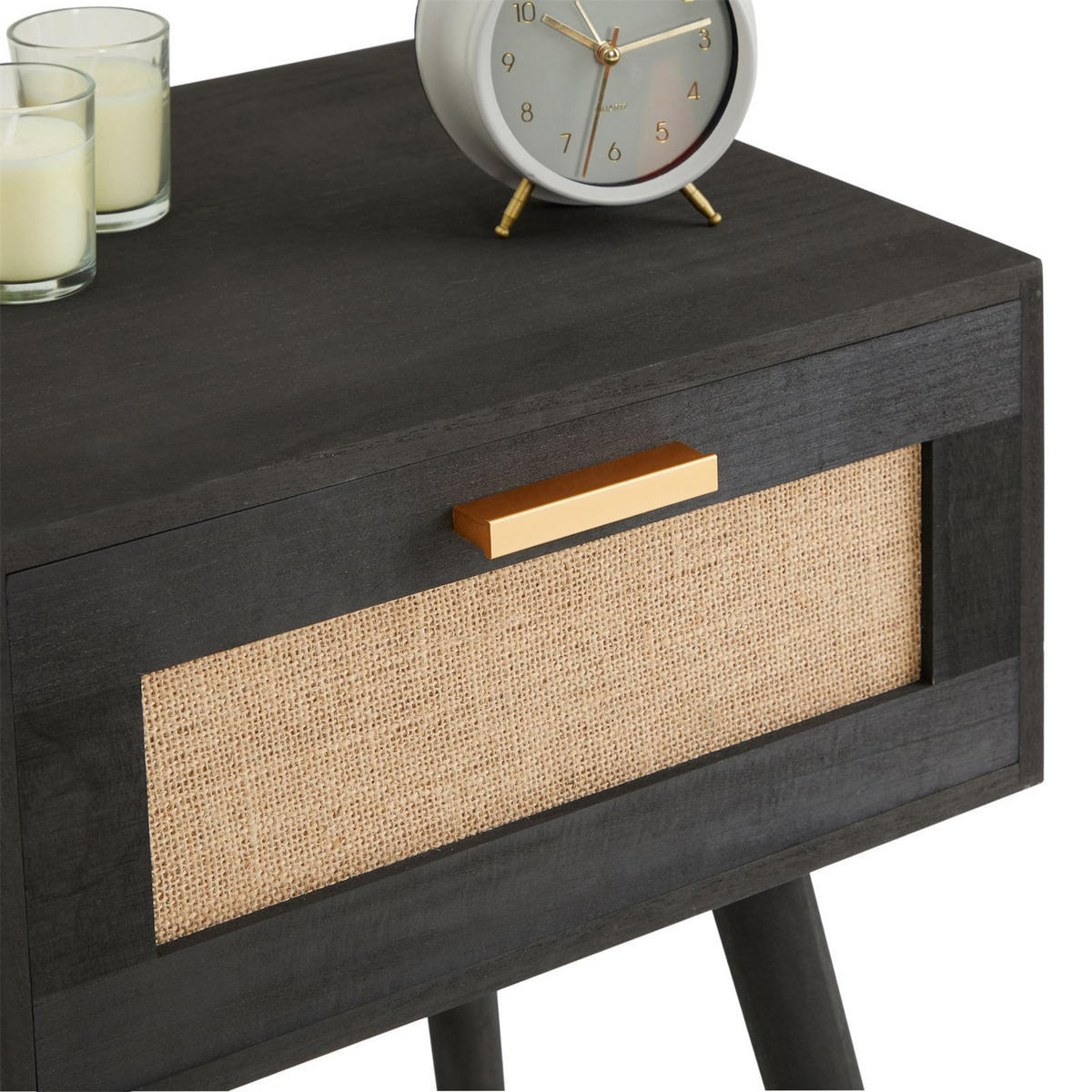 NACHTTISCH KIRAN - Schwarz, Holz (40/57/36cm) - CARO-Möbel
