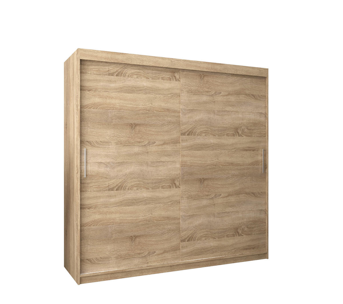SCHWEBETÜRENSCHRANK 200/200/62 2-türig - Silberfarben/Sonoma Eiche, Holz/Kunststoff (200/200/62cm) - MÖBEL KRYSPOL