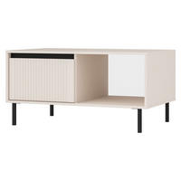 COUCHTISCH Osaka Sandbeige 100 cm - Beige/Schwarz, Holzwerkstoff/Metall (60/100.2/50cm) - Selsey