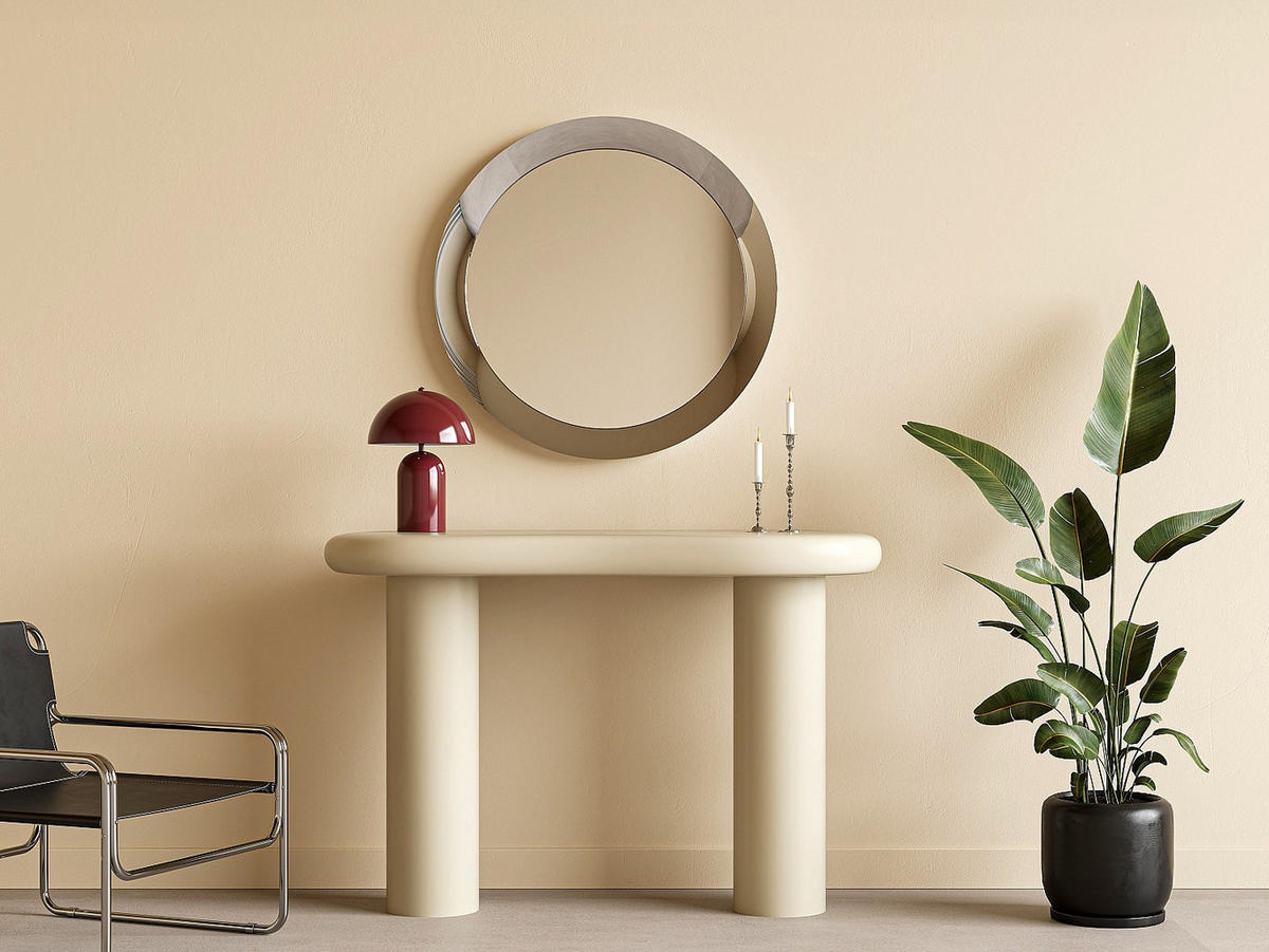 WANDSPIEGEL - 90 cm x 4 cm - Metall - Silberfarben - ZIRYA - Silberfarben, Metall (90/90/4cm) - Vente-Unique
