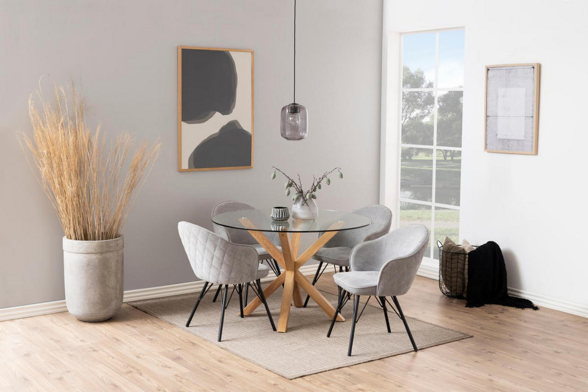 ESSTISCH Glas - Weiß, Holzwerkstoff (119/119/76cm) - ebuy24