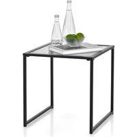 BEISTELLTISCH Schwarz - Schwarz, Glas (43/43/45cm) - COSTWAY