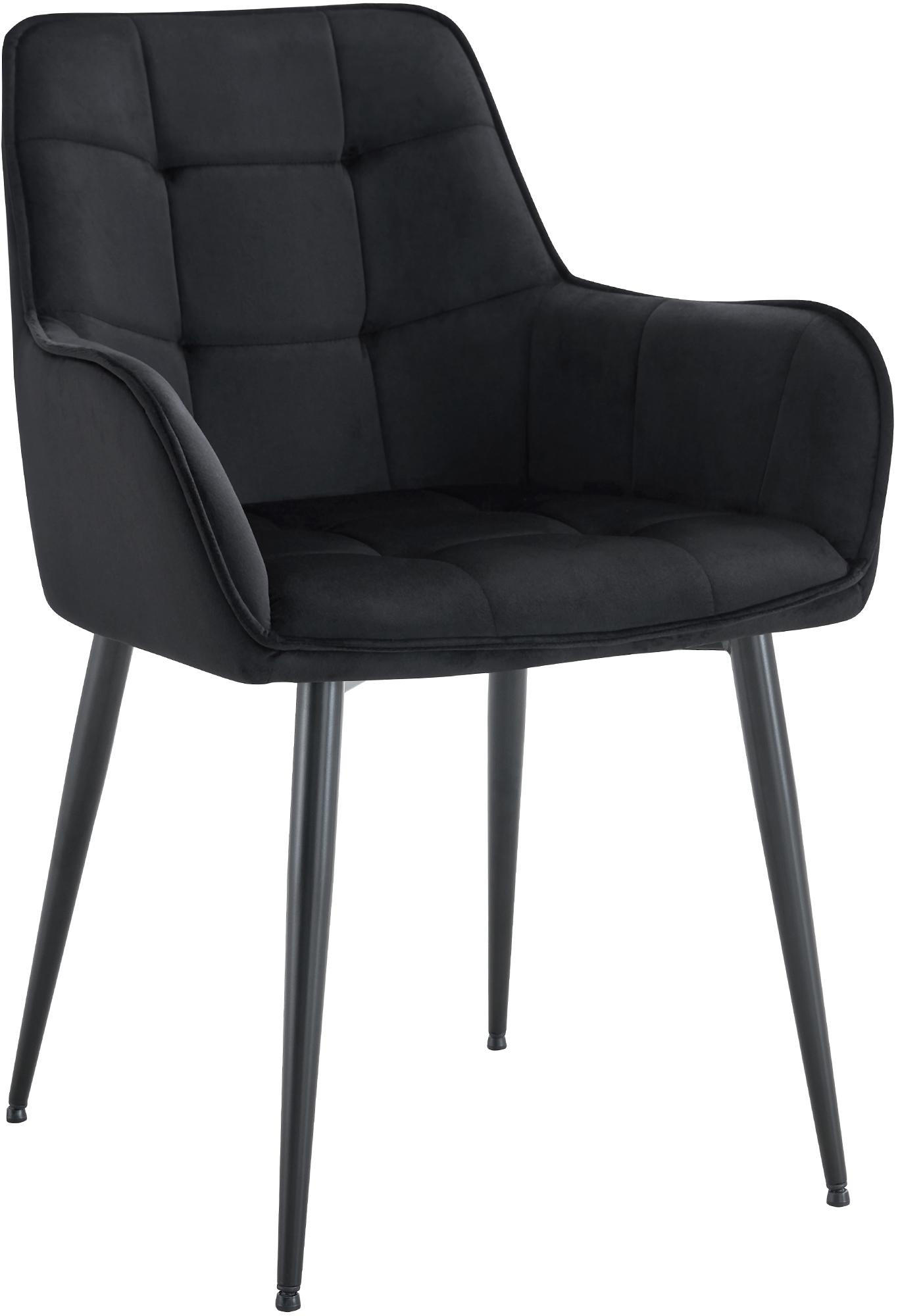 ESSZIMMERSTUHL Kunststoff schwarz - Schwarz, Kunststoff/Textil (58/86/62cm) - CLP