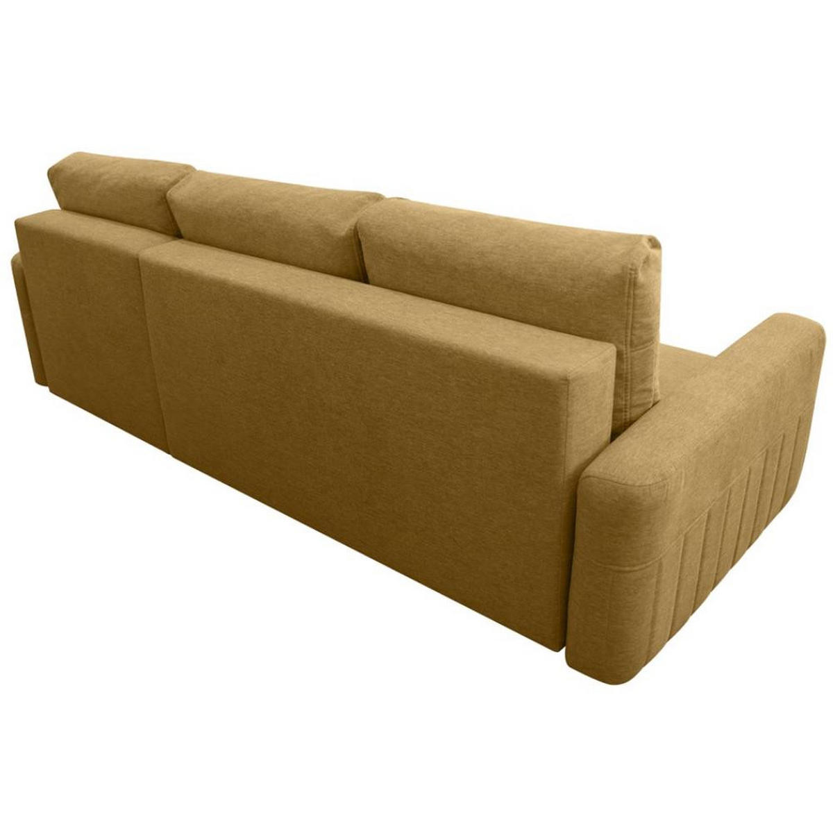 ECKSCHLAFSOFA Vega mit Universelle Ottomane Gelb - Gelb, Textil (225/150cm) - Beautysofa